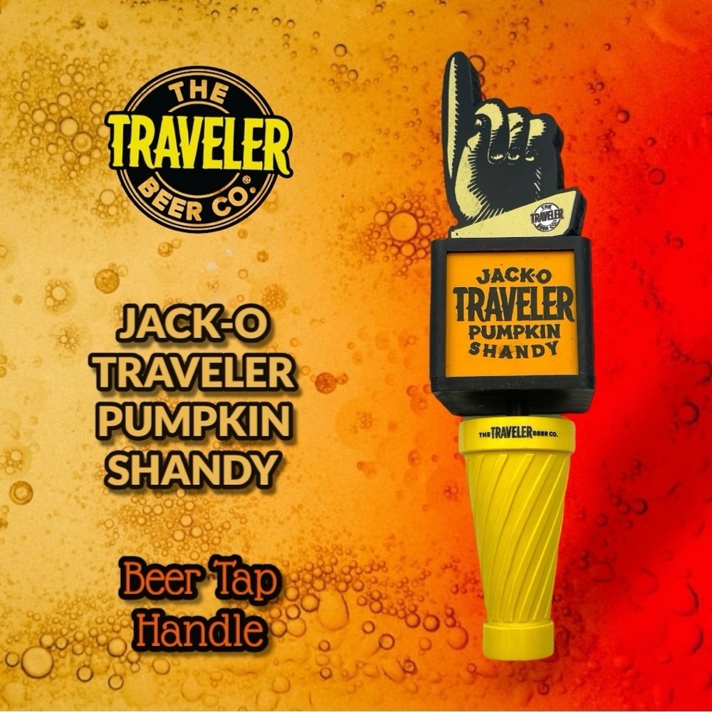 Jack-O Traveler Pumpkin Shandy Beer Tap Handle Breweriana